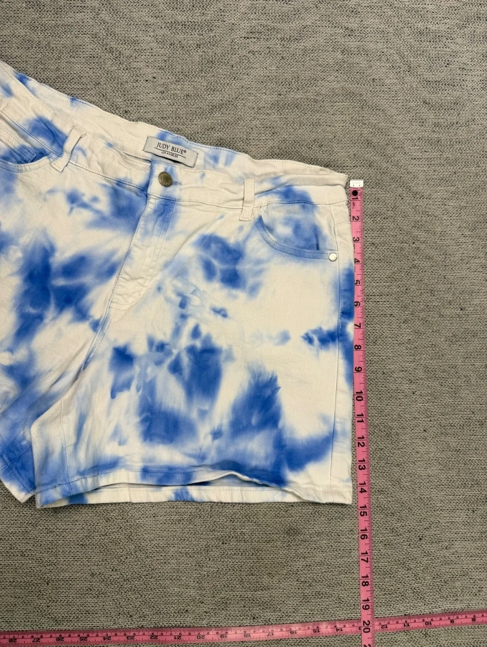 Judy Blue Tie-Dye Denim Shorts Women 1XL Blue White